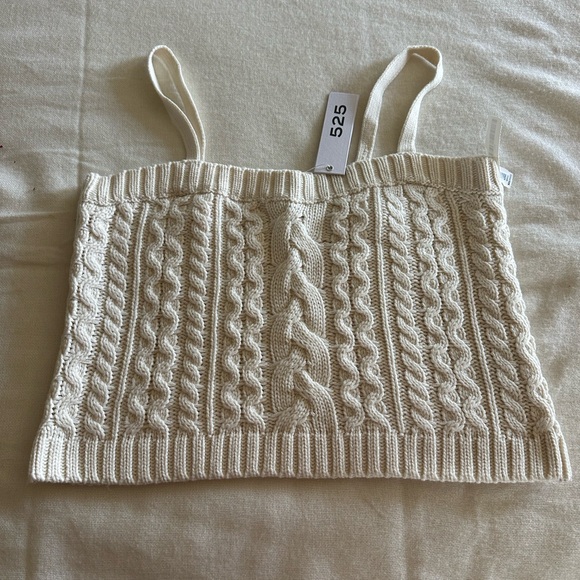 525 America White Knit Cropped Camisole - Picture 2 of 5